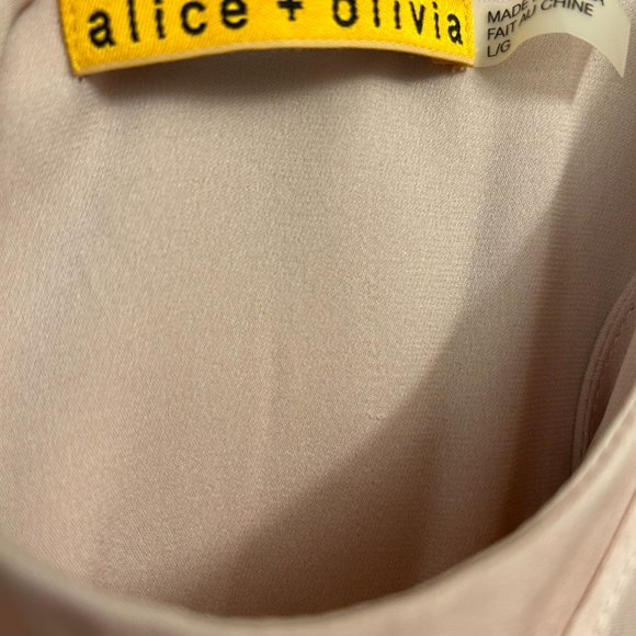 Alice & Olivia Silk Blend Chiffon Watercolor Stripe Mini Dress - Picture 3 of 3